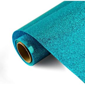 Glitter HTV Iron on Vinyl 10inch x 5feet Roll by Viewmoi for Silhouette and Cricut Easy to Cut & Weed Heat Transfer Vinyl DIY Heat Press Design for T-Shirts (Neon Orange)