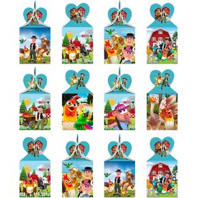 12 قطعة من صناديق هدايا حفلات مزرعة زينون من توكلي، مستلزمات حفلات عيد ميلاد حيوانات المزرعة لتزيين عيد الميلاد من مزرعة زينون in Kuwait