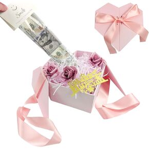 Money Pull Box for Cash Gift, Money Gift Box for Cash Gift Luxury Box Cash Box Insert Unique Gift for Wife Girlfriend Mother Friend Surprise Box for Birthday Mother's Day Father's Day Valentine's Day in Kuwait