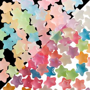 100 Pcs Mix Flatback Resin Stars Glow in The Dark Stars 0.9 Inch for DIY Phone Case Photo Frame Crafts Hair Clips Making Accessories in Kuwait