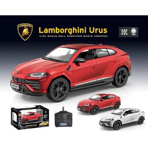 100 سيارة كلاسيكية مرخصة بجهاز تحكم عن بعد من سلسلة لامبورغيني أوروس متوافقة مع مقياس 1:24، لعبة سيارة سباق رياضية كهربائية كاملة الوظائف (أحمر، 1:24) in Kuwait