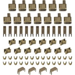 uxcell Zipper Repair Kits, 3 Metal Latch Slider Retainers Box & Insertion Pins & Top Bottom Stoppers for Bag Coat Zippers Replacing (69Pcs, Bronze)
