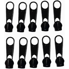 Zipper Pull 10 Pcs, Alloy Zipper Slider Replacement, Repair Zippers For Pillow Case Coats Jean Jackets Clothes Bags Backpacks Pants Tents Luggage Sliders Replace Your Old Broken Damaged Parts. (White)