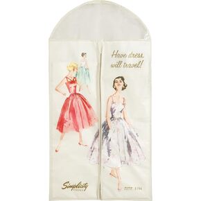 Simplicity Vintage Retro Sewing Pattern Artwork Hanging Garment Bag, 21.65" W x 42.5" L, Multicolor in Kuwait