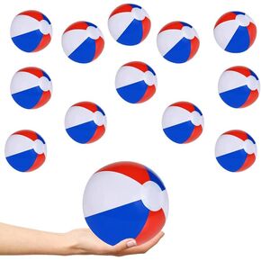 كرات الشاطئ الوطنية القابلة للنفخ من شركة Dreidel بتصميم علم الولايات المتحدة لحفلات حمام السباحة، وأعياد الميلاد، ولعبة ممتعة للصيف، 30.48 سم