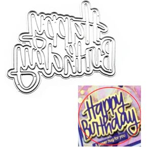 LZBRDY Happy Birthday Words Embossing Metal Cutting Dies for Scrapbooking Card Making Birthday Christmas Craft Die Cuts Stencil in Kuwait