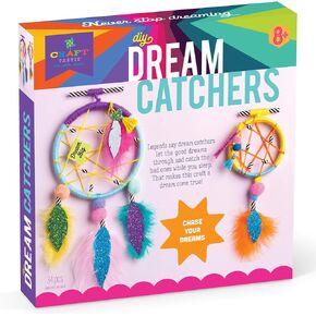 Craft-tastic — Dream Catchers — Arts and Crafts Kit for Kids — Make 2 Colorful Dream Catchers — for Ages 8+, Brown in Kuwait