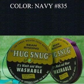 100yds 1/2" Schiff Seam Binding Hug Snug Ribbon Color Navy #835 in Kuwait