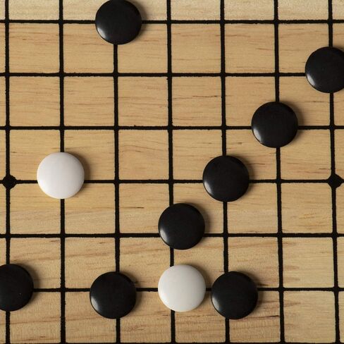 Go Set with Natural Wood Board | Portable 29 x 29cm (11.4" x 11.4") Set | Complete Set of 361 Stones | 19x19 Grid Layout, Portable Size for Travel | 2-Player - Classic Chinese Strategy Board Game in Saudi Arabia