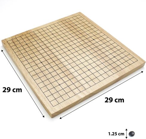 Go Set with Natural Wood Board | Portable 29 x 29cm (11.4" x 11.4") Set | Complete Set of 361 Stones | 19x19 Grid Layout, Portable Size for Travel | 2-Player - Classic Chinese Strategy Board Game in Saudi Arabia