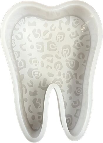 Leopard Cheetah Tooth Dentist Dental Hygienist Freshie Silicone Mold for Scented Aroma Beads 5x5x1" Freshies Molds Resin, Car Candle, Soap, Freshie Oven Safe Heat Resistant to 400 F in Saudi Arabia