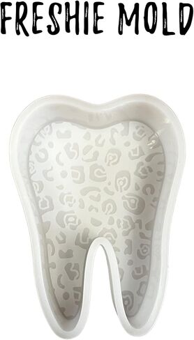 Leopard Cheetah Tooth Dentist Dental Hygienist Freshie Silicone Mold for Scented Aroma Beads 5x5x1" Freshies Molds Resin, Car Candle, Soap, Freshie Oven Safe Heat Resistant to 400 F in Saudi Arabia