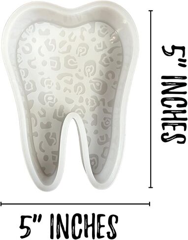 Leopard Cheetah Tooth Dentist Dental Hygienist Freshie Silicone Mold for Scented Aroma Beads 5x5x1" Freshies Molds Resin, Car Candle, Soap, Freshie Oven Safe Heat Resistant to 400 F in Saudi Arabia