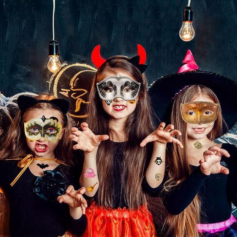 DIY Masquerade Mask, 16Pcs White Unpainted Paintable Paper Mache Masks with Colorful Craft Feathers and Self Adhesive Jewel Gem Sticker for Halloween Christmas Mardi Gras Cosplay Party Decoration in Kuwait