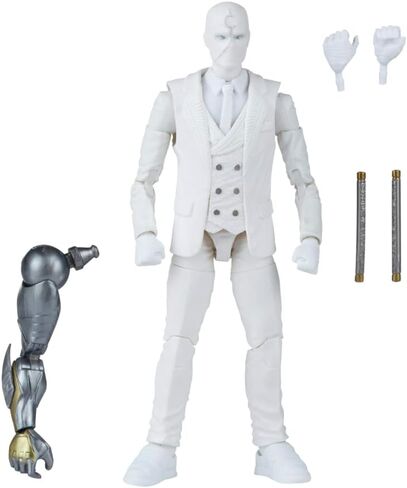 Marvel Legends Series Disney Plus Mr. Knight MCU Series Action Figure 6-inch Collectible Toy, Includes 4 Accessories and 1 Build-A-Figure Part,White in Saudi Arabia