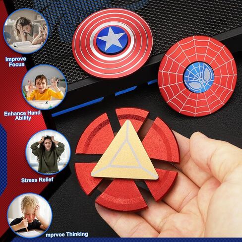 مجموعة فيدجيت سبينرز المعدنية الرائعة، أداة دوارة يدوية بطرف إصبع للبالغين والأطفال، لعبة فيجيتس، ألعاب مكتبية، هدايا أدوات للأعمار من 4 إلى 12 عامًا للأولاد، جوائز، مكافآت، هدايا حفلات عيد الميلاد، حشو حقيبة جودي in Kuwait