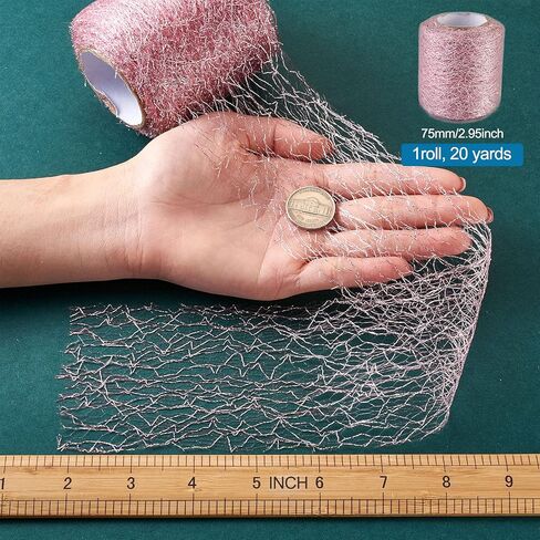 Pandahall 20 ياردة شبكة الدانتيل شبكة العنكبوت 3 بوصة شبكة سوداء الشريط لفة فتحة كبيرة تول DIY بها بنفسك الحرفية زهرة هدية التعبئة والتغليف تنورة صنع خلفية ستارة الباب in Kuwait