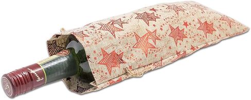 12pk - 8x10 Jute Burlap Linen Canvas Gift Bags with Drawstring - Christmas Presents, Party Favors - (Red Snowflakes, Large) by TheDisplayGuys in Kuwait