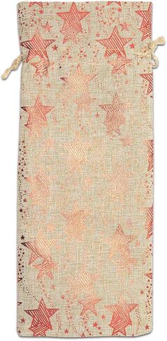 12pk - 8x10 Jute Burlap Linen Canvas Gift Bags with Drawstring - Christmas Presents, Party Favors - (Red Snowflakes, Large) by TheDisplayGuys in Kuwait