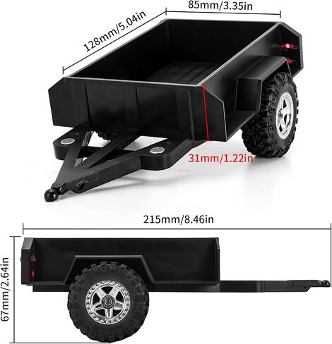 INJORA Utility Trailer with Hitch and Scale Storage Boxes for TRX4M 1/18 RC Crawler Upgrade in Saudi Arabia