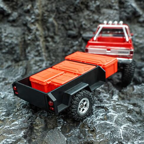 INJORA Utility Trailer with Hitch and Scale Storage Boxes for TRX4M 1/18 RC Crawler Upgrade in Saudi Arabia