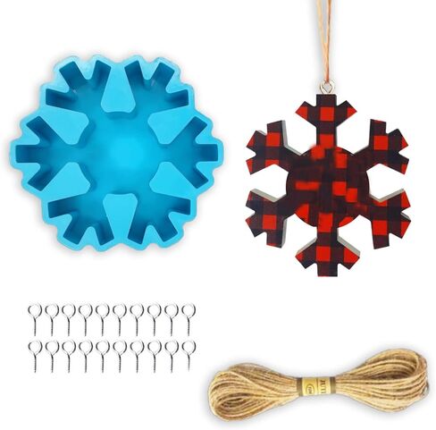 قالب فريشي ندفة الثلج لعيد الميلاد، قالب سيليكون كبير للسيارة للخرز العطري، منعشات السيارة، قالب جص شمع الصابون والشمع والطين من أجل حرفة راتنجات الإيبوكسي DIY، ديكور منزل عيد الميلاد in Kuwait