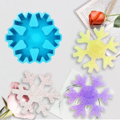 قالب فريشي ندفة الثلج لعيد الميلاد، قالب سيليكون كبير للسيارة للخرز العطري، منعشات السيارة، قالب جص شمع الصابون والشمع والطين من أجل حرفة راتنجات الإيبوكسي DIY، ديكور منزل عيد الميلاد in Kuwait