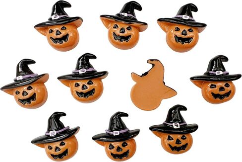 PEPPERLONELY 10PC Halloween Candy Corn Resin Flatback Cabochon DIY Flatback Scrapbooking Embellishment Decoration Craft Making, 21 x 26mm in Saudi Arabia