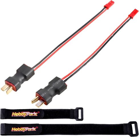 Hobbypark Deans T Plugs to JST Connector Adapter 22AWG Wire RC Battery Connectors (2-Pack) in Saudi Arabia
