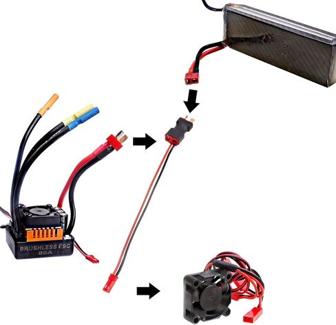 Hobbypark Deans T Plugs to JST Connector Adapter 22AWG Wire RC Battery Connectors (2-Pack) in Saudi Arabia