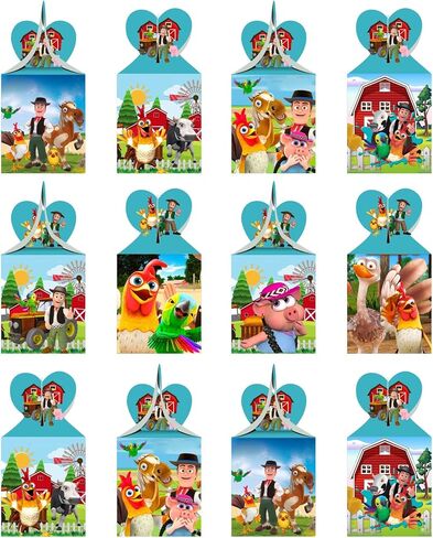 12 قطعة من صناديق هدايا حفلات مزرعة زينون من توكلي، مستلزمات حفلات عيد ميلاد حيوانات المزرعة لتزيين عيد الميلاد من مزرعة زينون in Kuwait