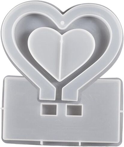 Bemodst عيد الميلاد قلادة الراتنج قالب سيليكون DIY الحب إطار الصورة الحب قلادة معلقة قالب السيليكون، صنع سلسلة المفاتيح والمجوهرات زينة عيد الحب - 2PCS in Saudi Arabia