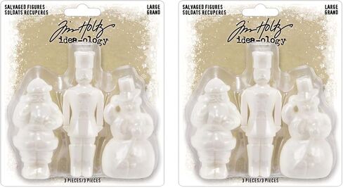 Tim Holtz Idea-Ology 2023 Christmas Holiday Salvaged Figures - Large - Bundle of Two Items in Saudi Arabia