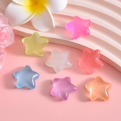 100 Pcs Mix Flatback Resin Stars Glow in The Dark Stars 0.9 Inch for DIY Phone Case Photo Frame Crafts Hair Clips Making Accessories in Kuwait