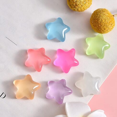 100 Pcs Mix Flatback Resin Stars Glow in The Dark Stars 0.9 Inch for DIY Phone Case Photo Frame Crafts Hair Clips Making Accessories in Kuwait