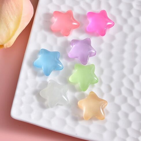 100 Pcs Mix Flatback Resin Stars Glow in The Dark Stars 0.9 Inch for DIY Phone Case Photo Frame Crafts Hair Clips Making Accessories in Kuwait