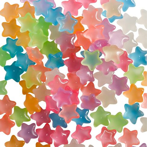100 Pcs Mix Flatback Resin Stars Glow in The Dark Stars 0.9 Inch for DIY Phone Case Photo Frame Crafts Hair Clips Making Accessories in Kuwait