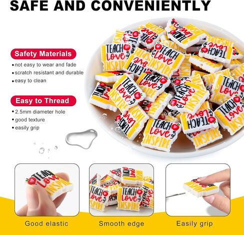 HHCFAST 15 قطعة من خرز السيليكون، خرز سيليكون بؤري لسلسلة المفاتيح لصنع أربع أوراق البرسيم خرز بؤري من السيليكون للأقلام خرز سيليكون حرفي للقلادة والأساور (مختلط البرسيم) in Kuwait