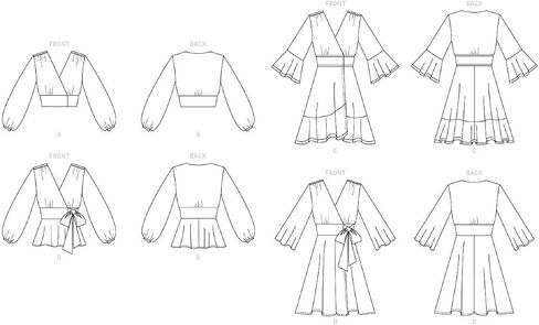 McCall's Patterns McCall's Women's Pleated Crop Top, Blouse, and Dress Sewing, Sizes 14-22 Patterns in Saudi Arabia