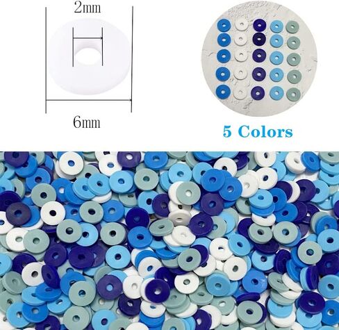 4000 Pieces White Polymer Clay Beads Heishi Beads for DIY Jewelry Making Bracelets Necklace Earring,6mm in Saudi Arabia