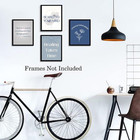 ملصق فني بتصميم بوهيمي للمكتب والإرشاد باللون الازرق، ملصق حائط ملهم للمكتب والعلاج والصحة العقلية للقلق، اقتباسات علاجية للنساء، ملصق علم النفس ملهم ايجابي in Kuwait