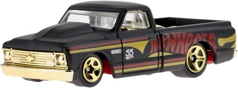 سيارة مصبوبة من Hot Wheels قابلة للتجميع - إصدار باللونين الأسود والذهبي للذكرى السنوية الخامسة والخمسين ~ مستوحاة من بيك أب تشيفي C10 طراز 67 ~ 1/6 in Saudi Arabia