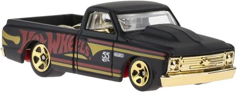 سيارة مصبوبة من Hot Wheels قابلة للتجميع - إصدار باللونين الأسود والذهبي للذكرى السنوية الخامسة والخمسين ~ مستوحاة من بيك أب تشيفي C10 طراز 67 ~ 1/6 in Saudi Arabia