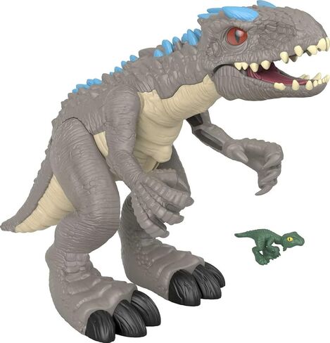 Fisher-Price Jurassic World Toys Jurassic World Indominus Rex Dinosaur Toy with Thrashing Action & Raptor Figure for Pretend Play Ages 3+ Years in Saudi Arabia