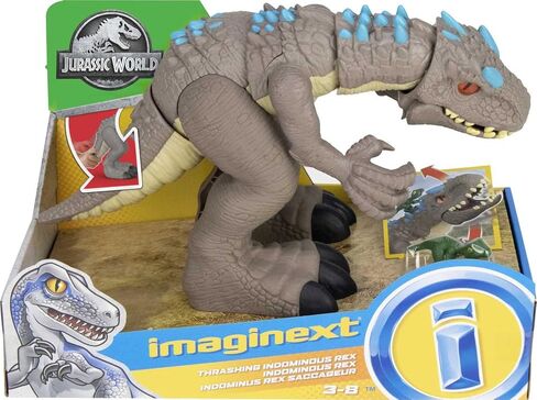 Fisher-Price Jurassic World Toys Jurassic World Indominus Rex Dinosaur Toy with Thrashing Action & Raptor Figure for Pretend Play Ages 3+ Years in Saudi Arabia