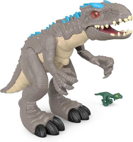 Fisher-Price Jurassic World Toys Jurassic World Indominus Rex Dinosaur Toy with Thrashing Action & Raptor Figure for Pretend Play Ages 3+ Years in Saudi Arabia