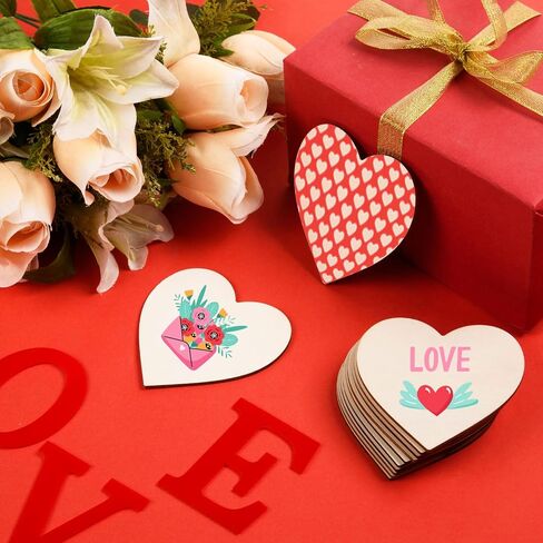 72 Pcs Unfinished Blank Wood Heart Cutouts Pieces in Saudi Arabia
