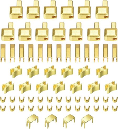 uxcell Zipper Repair Kits, 3 Metal Latch Slider Retainers Box & Insertion Pins & Top Bottom Stoppers for Bag Coat Zippers Replacing (69Pcs, Bronze) in Kuwait
