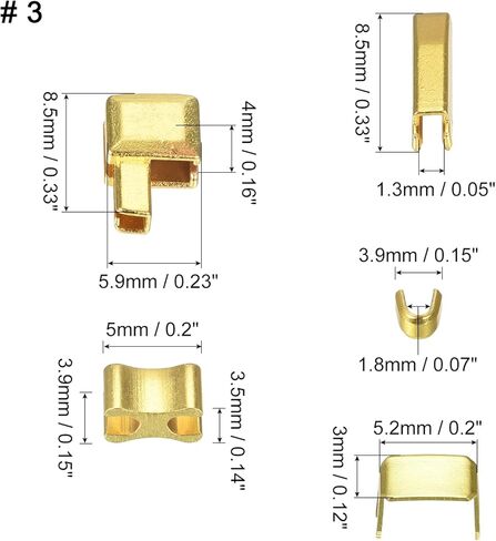 uxcell Zipper Repair Kits, 3 Metal Latch Slider Retainers Box & Insertion Pins & Top Bottom Stoppers for Bag Coat Zippers Replacing (69Pcs, Bronze) in Kuwait