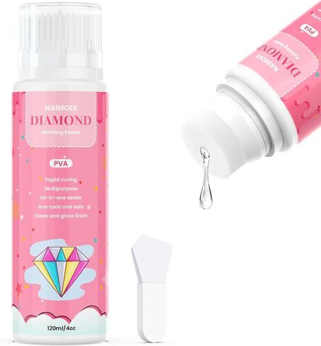 NAIMOER Puzzle Glue 240ML, DIY Diamond Art Sealer with Sponge Head & Applicators, 5D Puzzle Sealer Accessories Permanent Hold Shine Effect Diamond Art Glue for Diamond Art & Puzzle Glue in Saudi Arabia